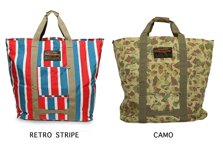 NATAL DESIGN - ネイタルデザイン キャンピングビッグトートバッグ レトロストライプ NATAL DESIGN KAMPING BIG TOTE BAG type2. retrostripe