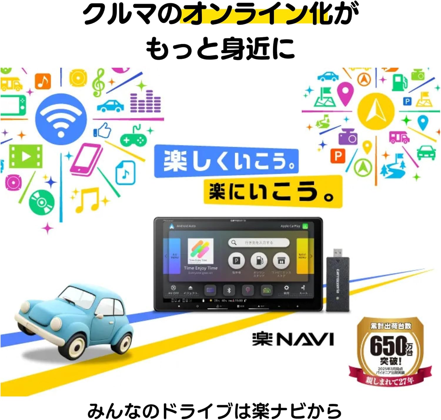 楽ナビ 【バックカメラセット】AVIC-RF722＋ND-BC9 9インチ