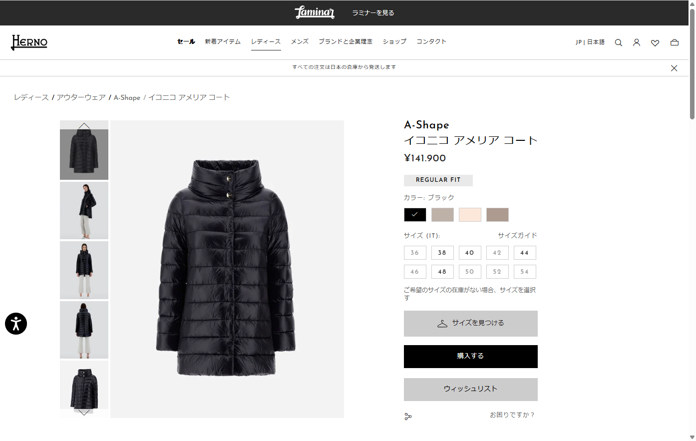 HERNO（ヘルノ） 並行輸入 ダウンコート イコニコ PI0505DIC 12017Z