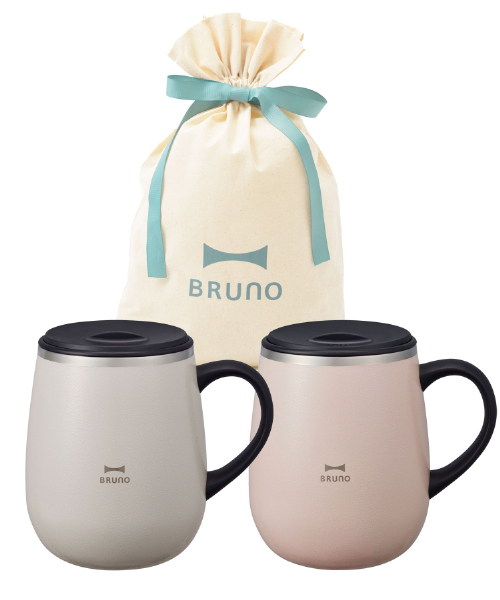 BRUNO（ブルーノ） 公式 蓋つきステンレスマグ tall2個 ギフト巾着
