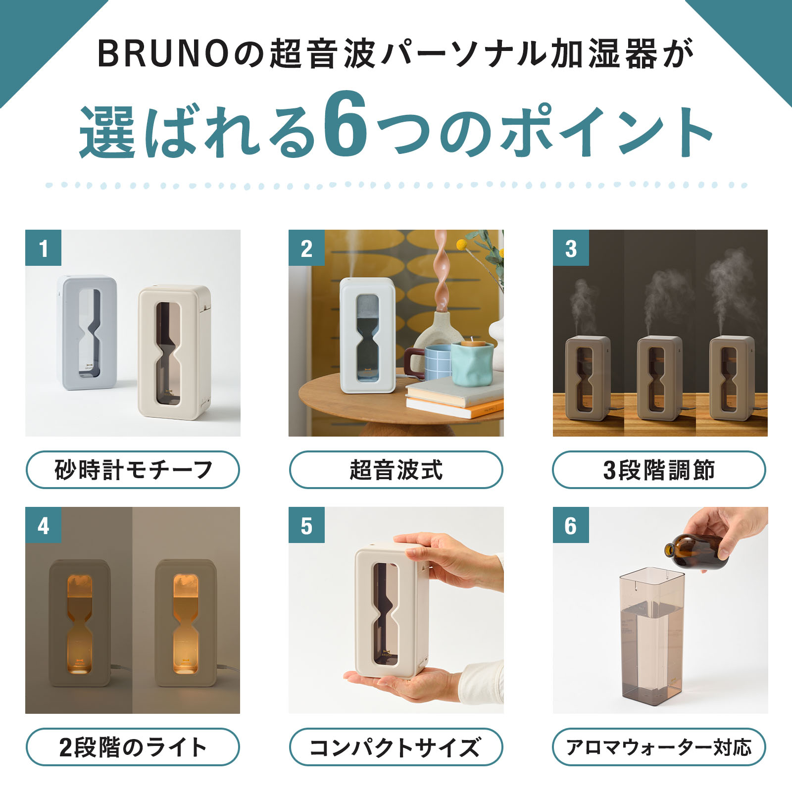 BRUNO 公式超音波パーソナル加湿器 TIMEFLOW MIST BDE067