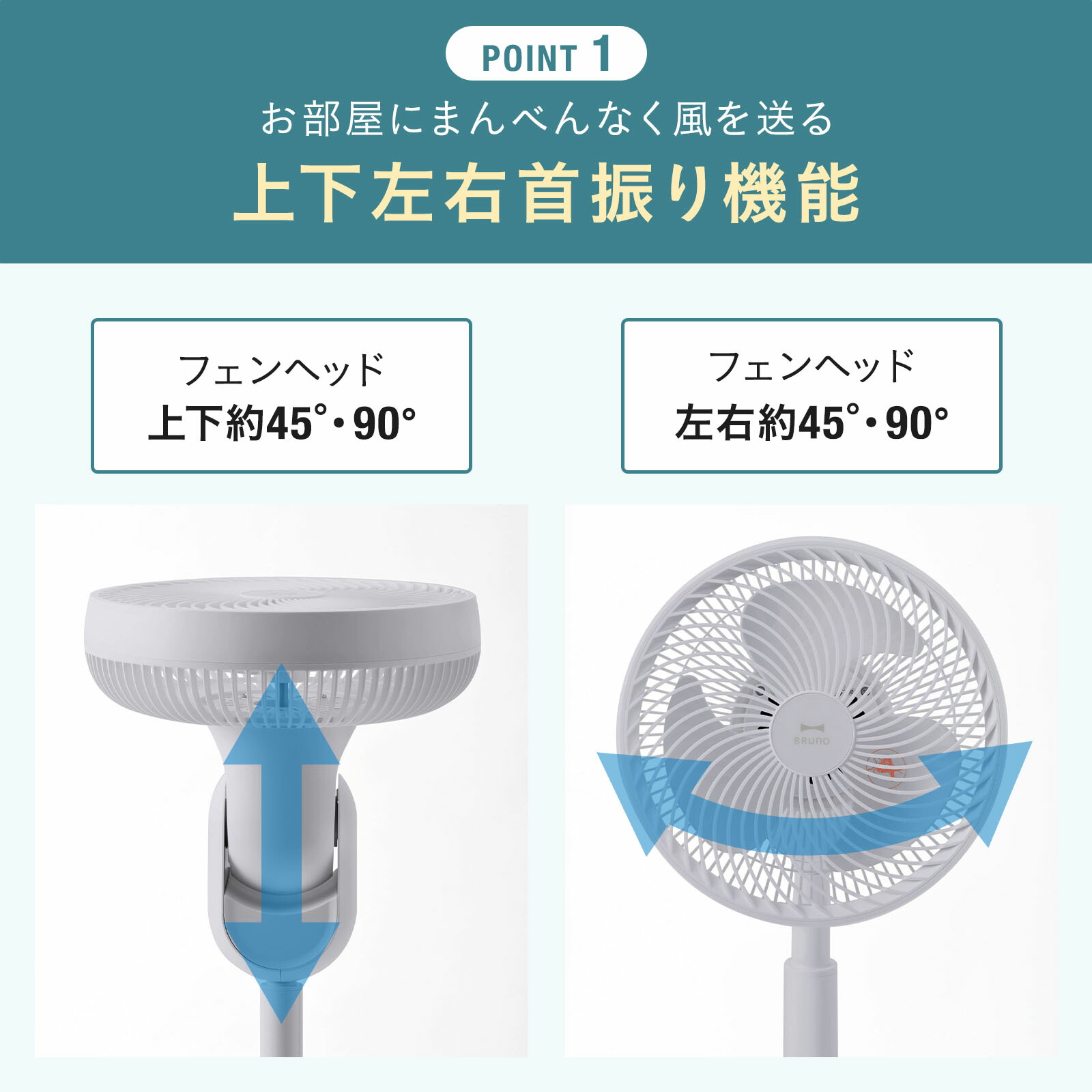BRUNO ブルーノ 扇風機 DCコンパクト フロアファン リビング