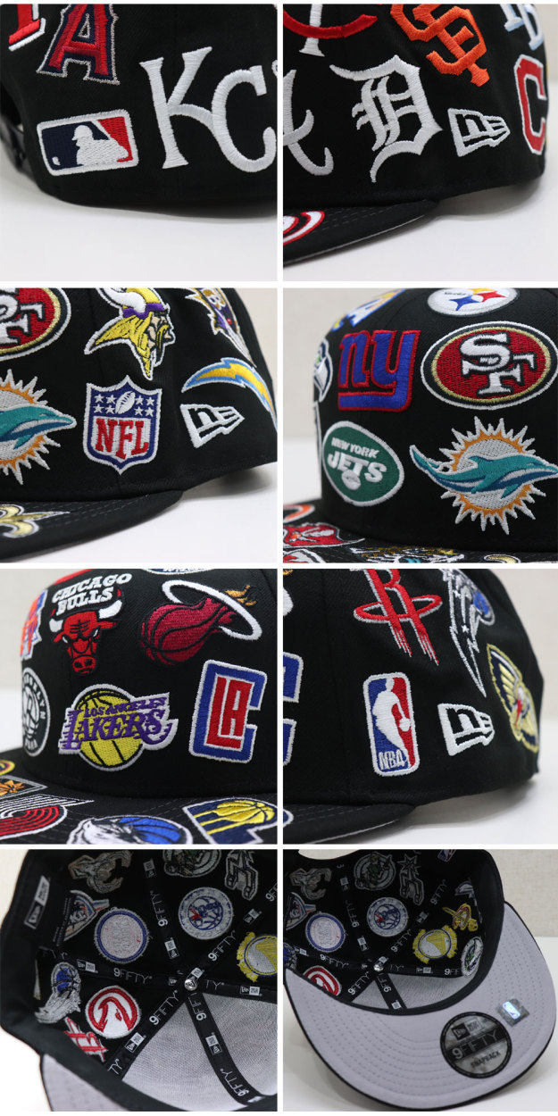 ニューエラ チームロゴ オールオーバー ブラック メンズ /NEW ERA 9FIFTY TEAM ALLOVER  NBA/BLK.NFL/BLK.MLB/BLK 12853868.12854147.12854148