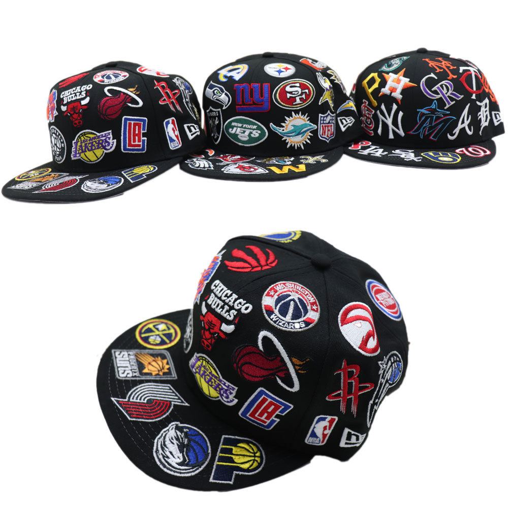 ニューエラ チームロゴ オールオーバー ブラック メンズ /NEW ERA 9FIFTY TEAM ALLOVER  NBA/BLK.NFL/BLK.MLB/BLK 12853868.12854147.12854148