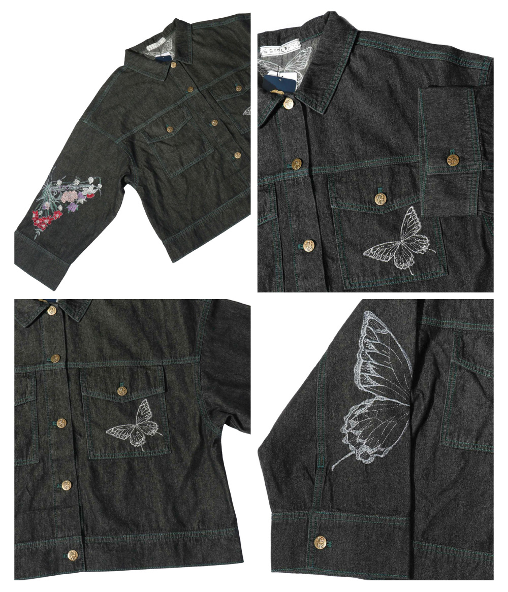 iS ScoLar(イズ スカラー) LADIES BLOUSON / レディース デニム刺繍ブルゾン Gジャン 522072  :522072:REGAS - 通販 - Yahoo!ショッピング