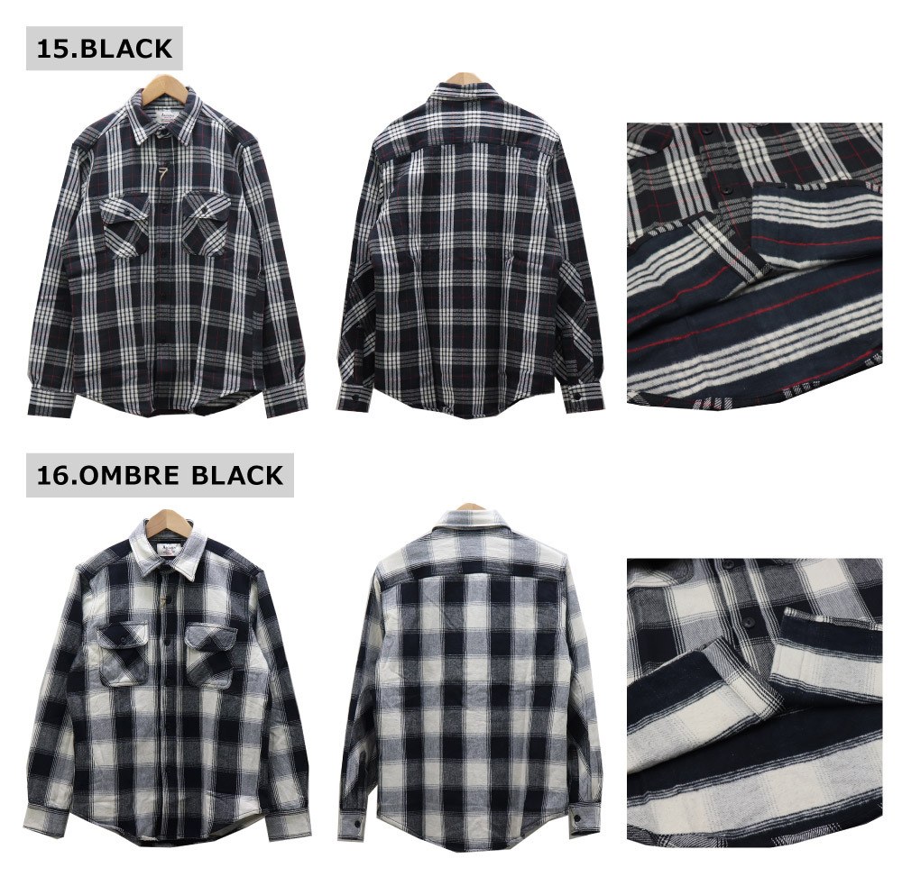 ALCARZA(アルカルザ) MENS HEAVY FLANNNEL SOLID SHIRT メンズ ヘビーフランネル ソリッドシャツ チェック  619-00 :619-00-2:REGAS 通販 