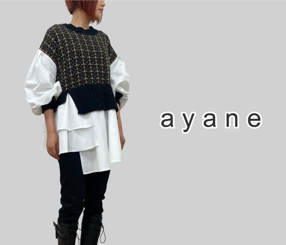 ayane(アヤン) LADIES MIX DOCKING BLOUSE / レディース ミックス糸