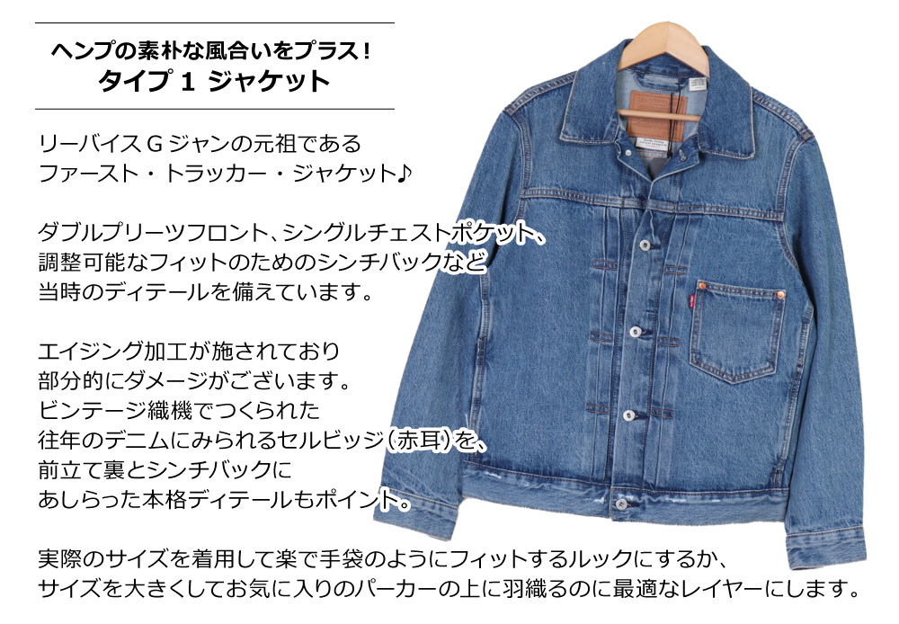 Levis(リーバイス) MENS TYPE 1 TRUCKER / メンズ タイプ1 ジャケット エイジング加工 A3174-0004  トラッカージャケット Gジャン