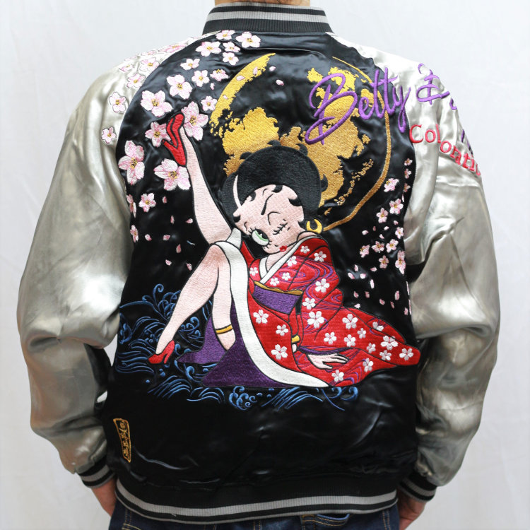 BETTY BOOP×絡繰魂 BETTYスカジャン 絡繰魂 232001 和柄 和風