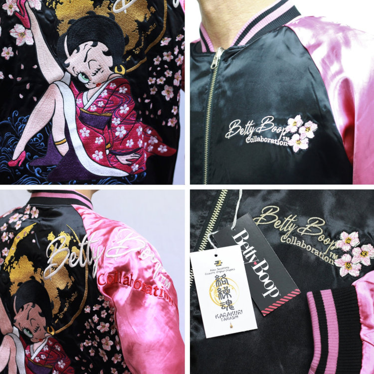 BETTY BOOP×絡繰魂 粋コラボリバーシブルスカジャン 223025 BETTY桜