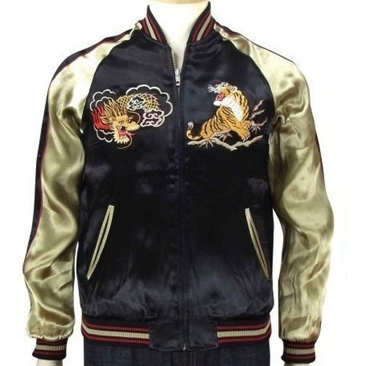 スカジャン JAPANESQUE ジャパネスク龍・鷹・虎 3RSJ-028/和柄 和