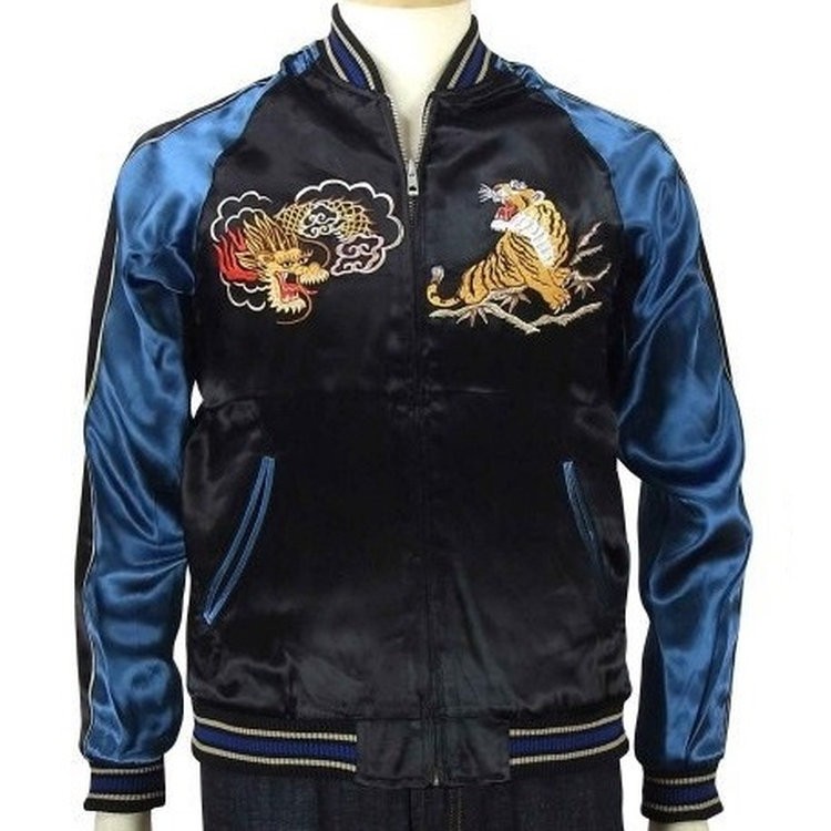 スカジャン JAPANESQUE ジャパネスク龍・鷹・虎 3RSJ-028/和柄 和