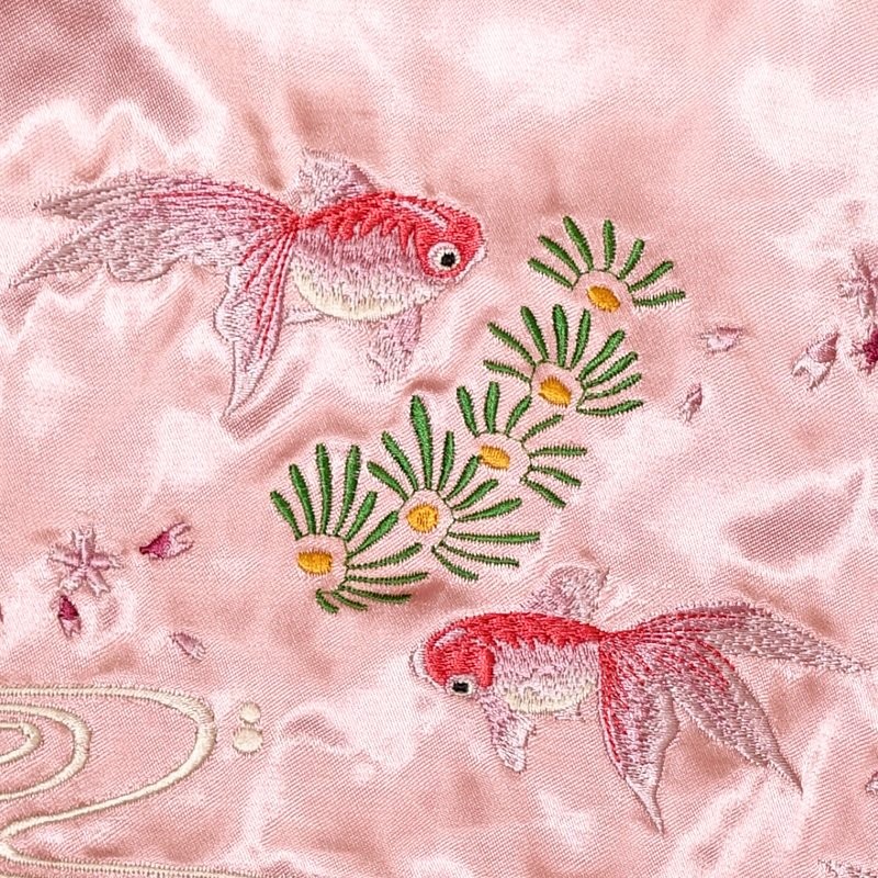 ジャパネスク JAPANESQUE 金魚刺繍スカジャン 3RSJ-049 和柄 和金