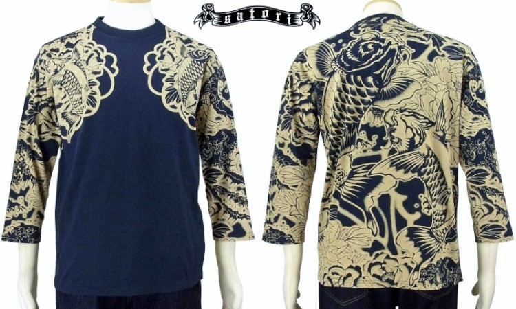 SATORI さとり 7分袖Tシャツ GPT-002 鯉 /和柄 : SCRIPT - 通販