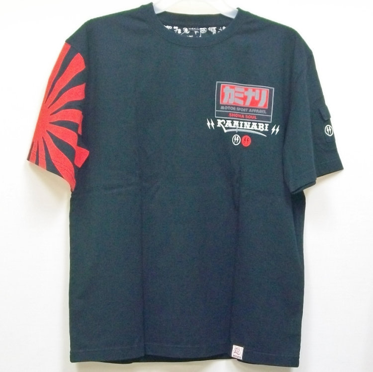 カミナリ半袖Tシャツ KMT-218 IN THE WORLD.5 KAMINARI KATANA スズキ カタナ ヨシムラ1135R アメカジ  モーター系 旧車 昭和