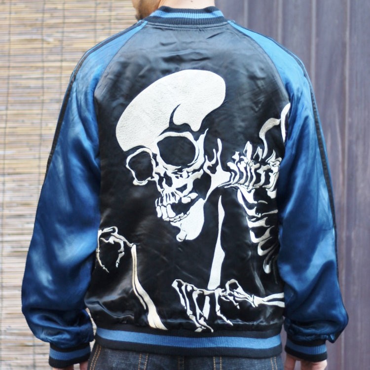 スカジャン 花旅楽団 はなたびがくだんスクリプトがしゃ髑髏 SKJ-188