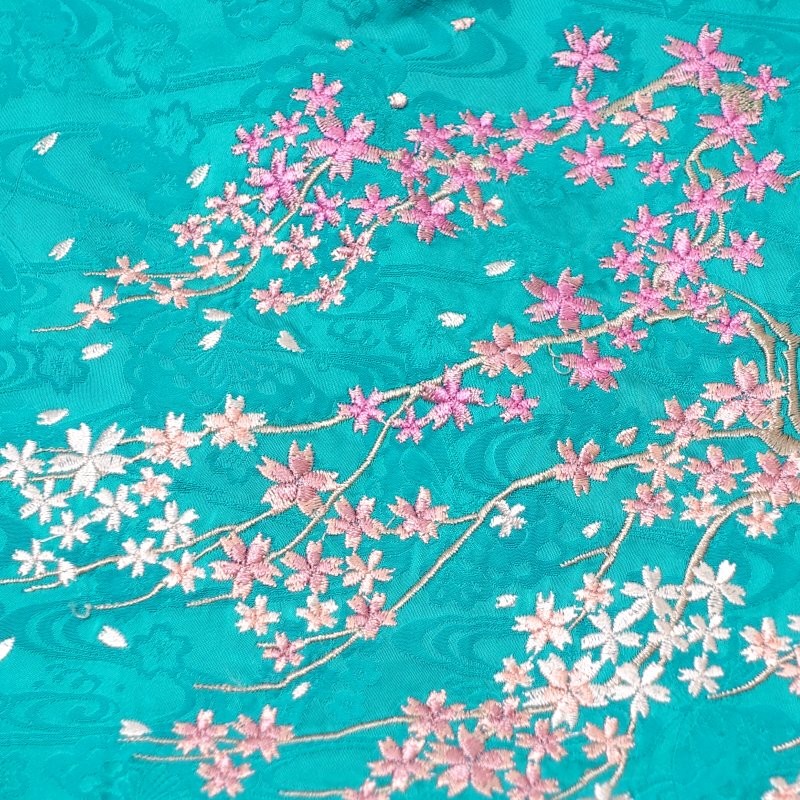 花旅楽団 桜金魚刺繍ジャガード半袖開襟アロハシャツ SS-002/和