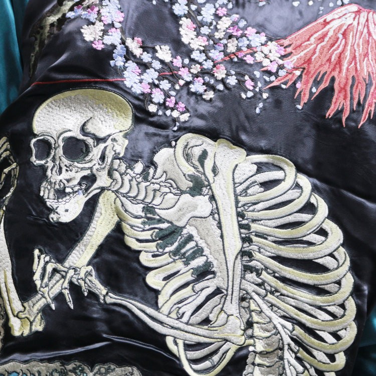 スカジャン 花旅楽団 はなたびがくだんスクリプト 桜とがしゃ髑髏 SSJ