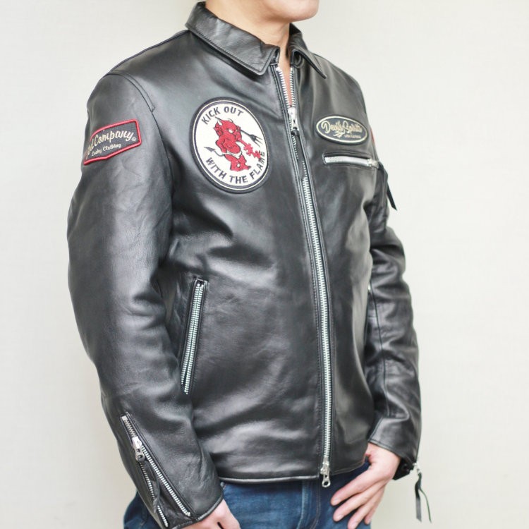 TEDMAN テッドマン TEDMANラムレザー衿付ライダースジャケット