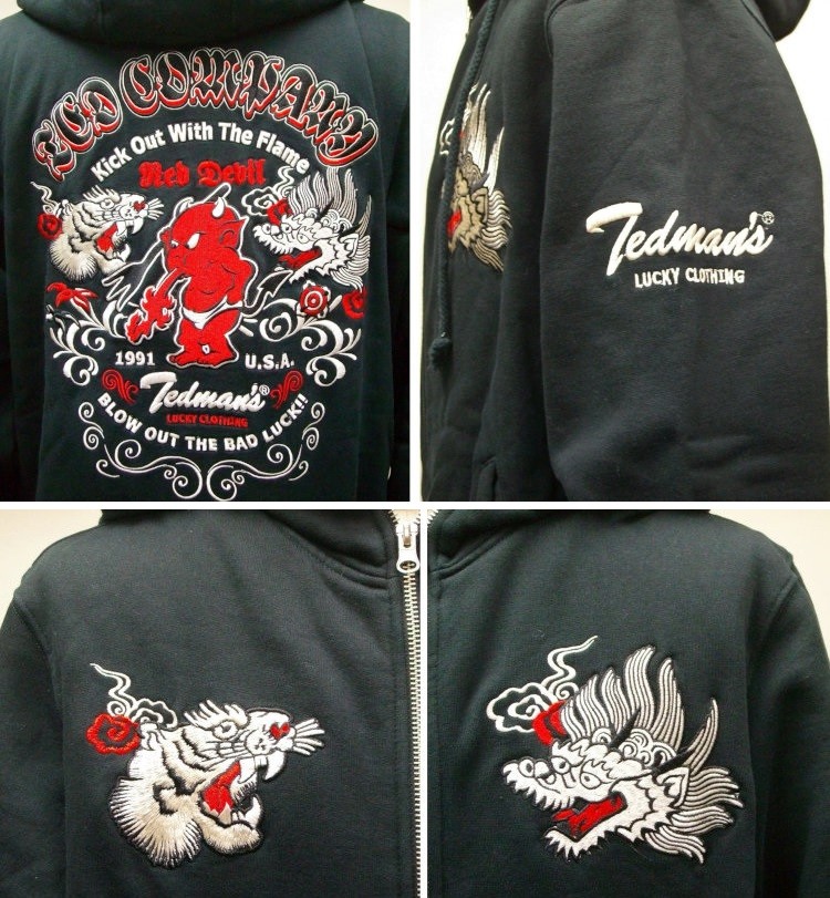 TEDMAN（テッドマン） テッドマン総刺繍スウェットパーカー TDSP-147