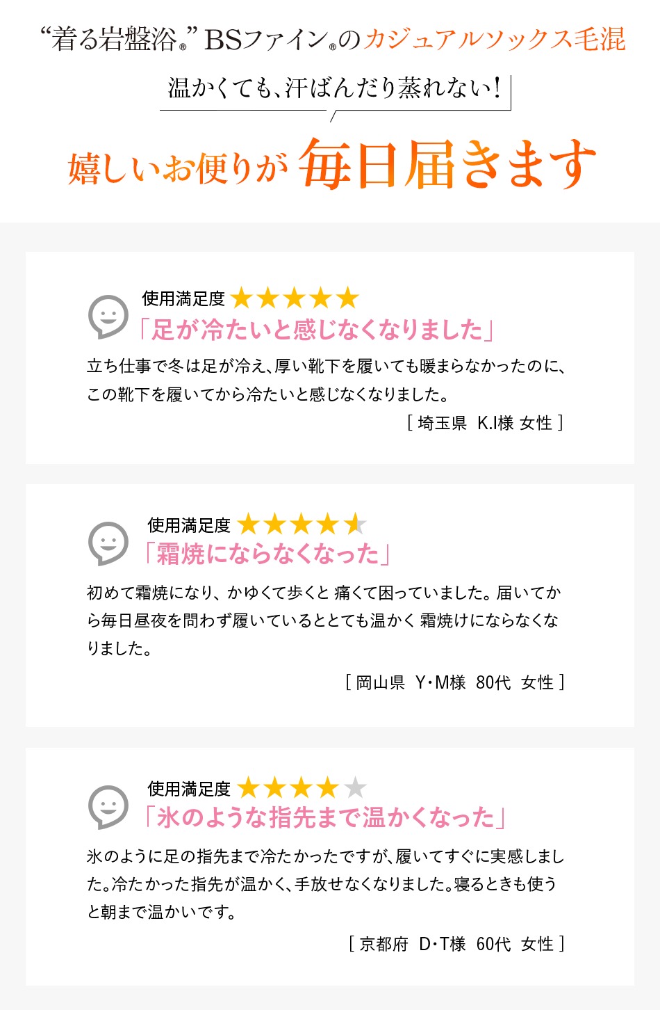 嬉しいお便りが毎日届きます