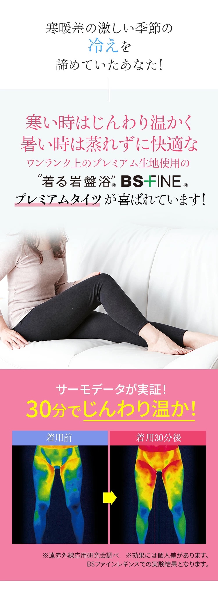 2枚］[BSファイン]レディスプレミアム タイツ【公式】｜冷え性 下半身