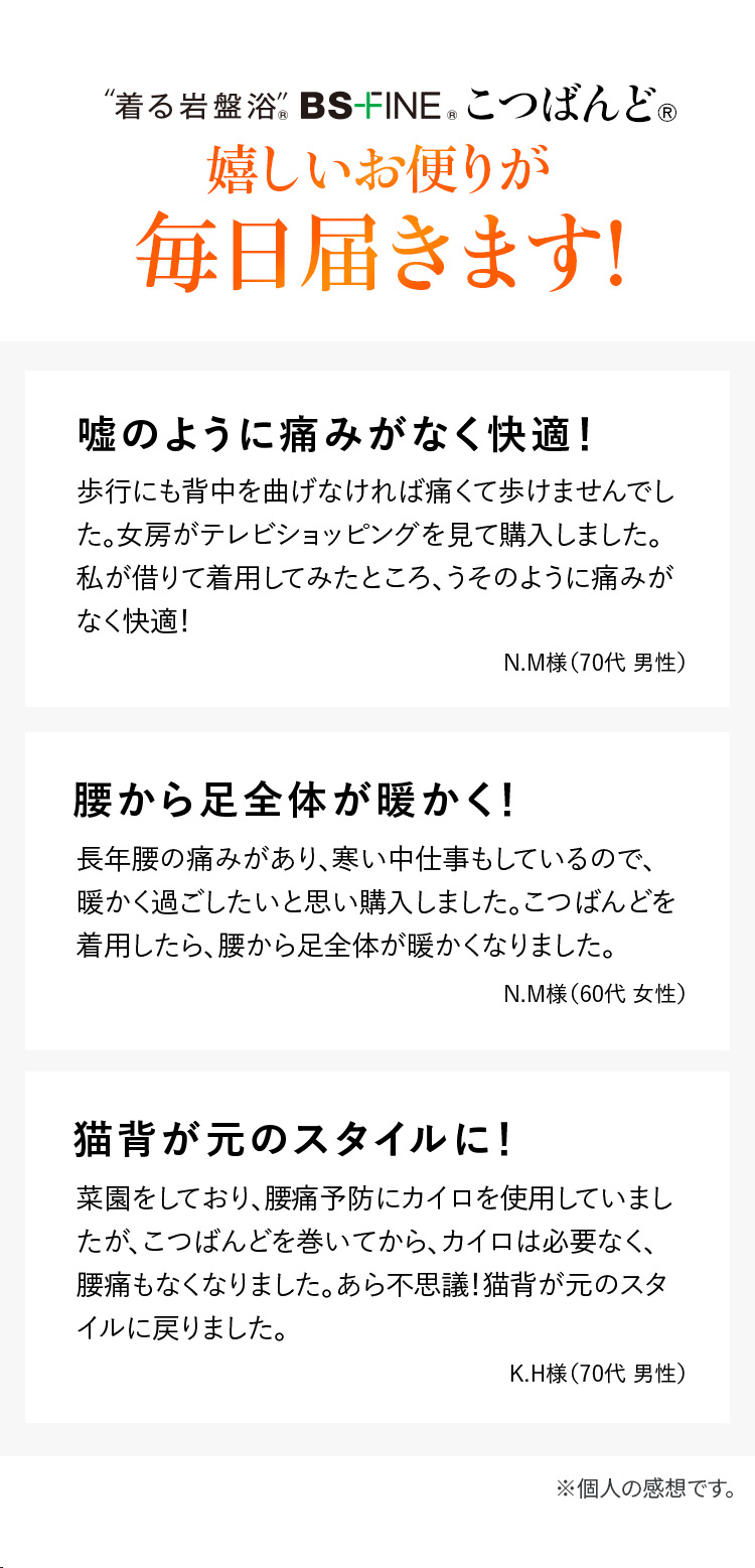 嬉しいお便りが毎日届きます!
