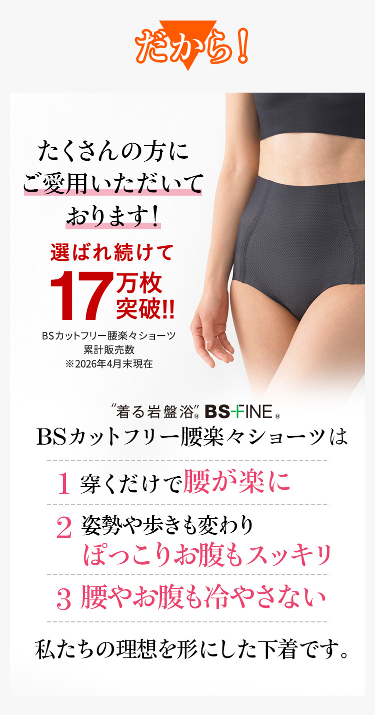 2枚組］[BSファイン]BSカットフリー腰楽々ショーツ【公式】｜ 腰