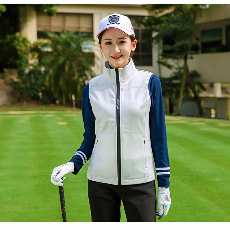 ゴルフベスト レディース 秋冬 保温 ゴルフウェア レディース 立ち衿 女性用 ゴルフトップス ベスト スポーツウェア 大人 カジュアル 防風 暖かい おしゃれ Jxc262 ボーダーストア01 通販 Yahoo ショッピング