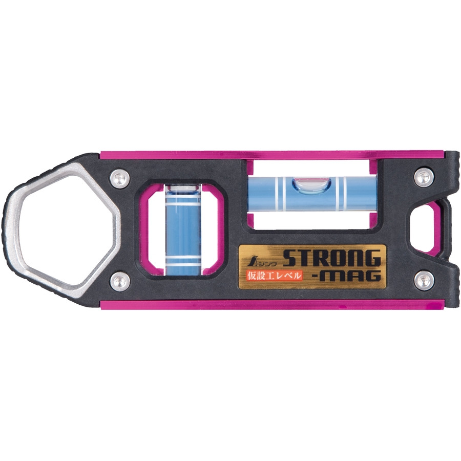 シンワ シンワ測定 仮設工レベル STRONG-MAG 100mm (ブルー/ピンク