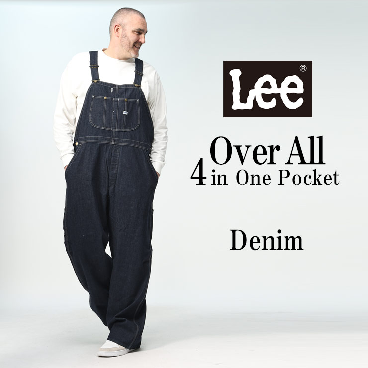 オーバーオール 大きいサイズ メンズ デニム OVERALLS オールインワン サロペット ネイビー 3L-5L Lee リー