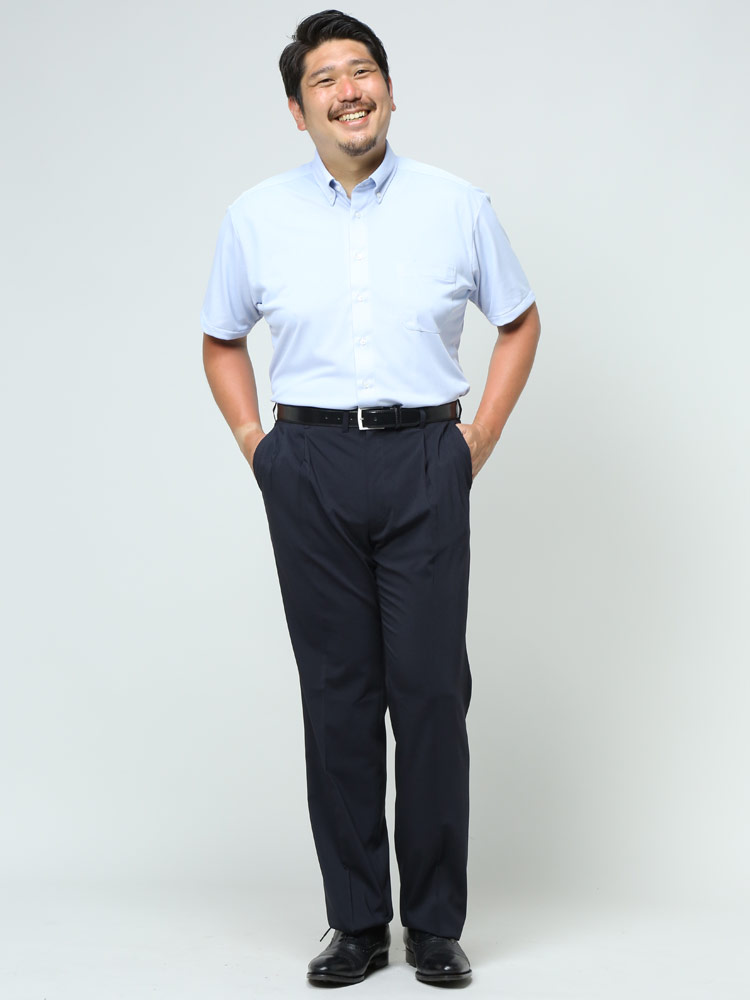 大きいサイズウォッシャブルツータックスラックス