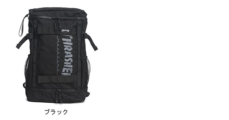 THRASHER バックパック 大きいサイズ メンズ ロゴプリント 背面