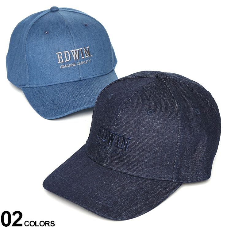 米国製 Evian エビアン ビンテージ キャップ 企業 ロゴ 刺繍 ネイビー EDWIN エドウィン ベースボールキャップ デニム ロゴ刺繍