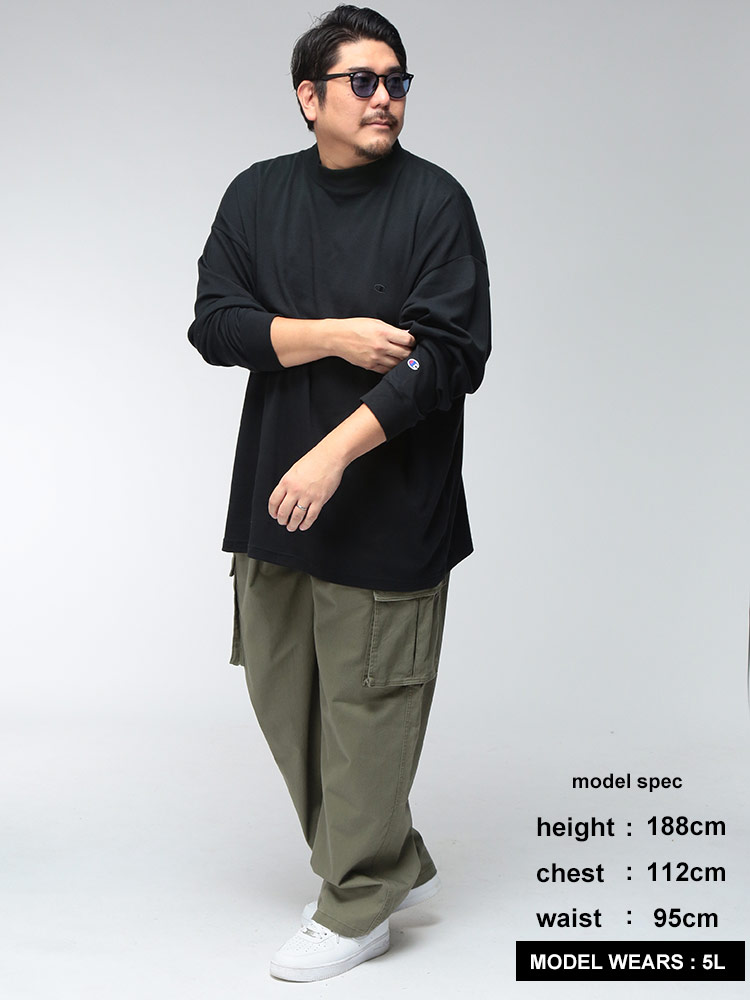 大きいサイズメンズ洋服のサカゼン トップス ユニセックス シンプル デイリー 袖ロゴ 秋 冬 Champion（チャンピオン） 
