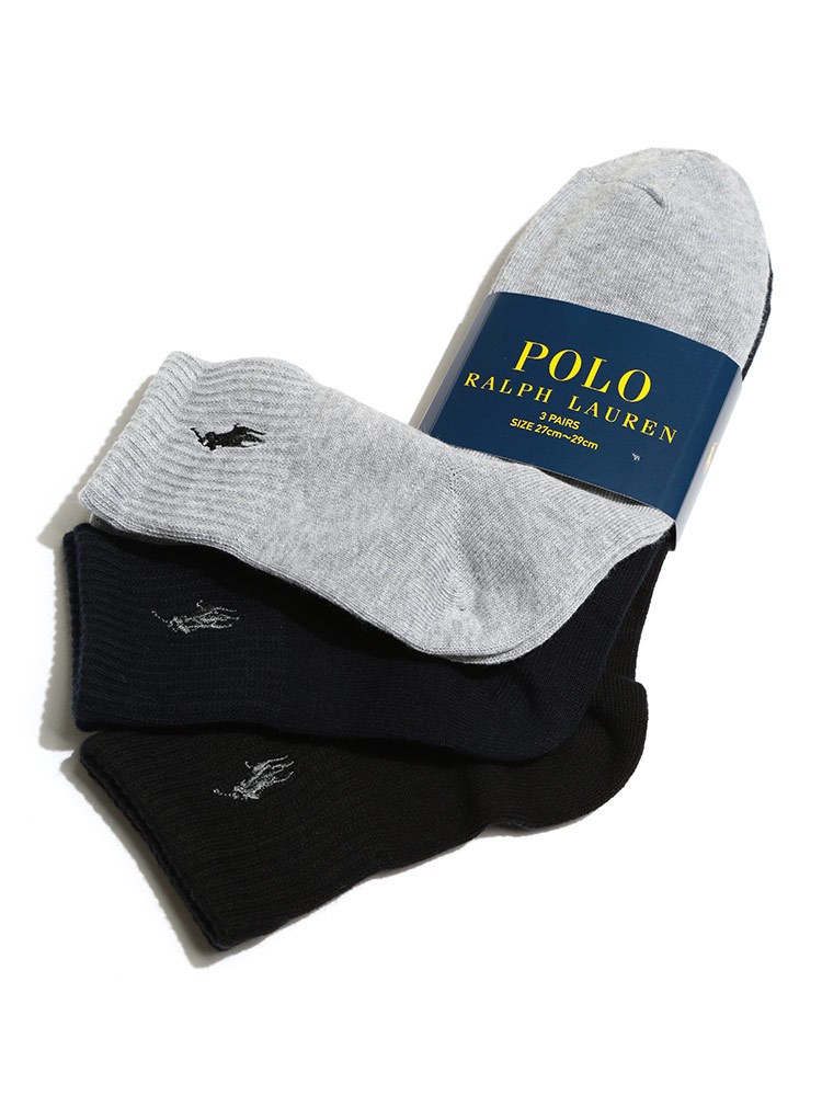 POLO RALPH LAUREN ソックス 3足セット 大きいサイズ メンズ