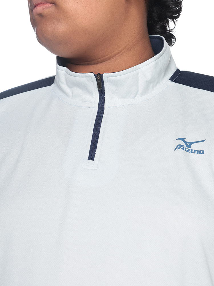 当時物　未使用　デッドストック　Mizuno　ミズノ　美津濃　長袖シャツ　襟付き　ハーフジップ　サイズ：M　　HF1418 Yahoo!オークション - 当時物 未使用 デッドストック Mizuno