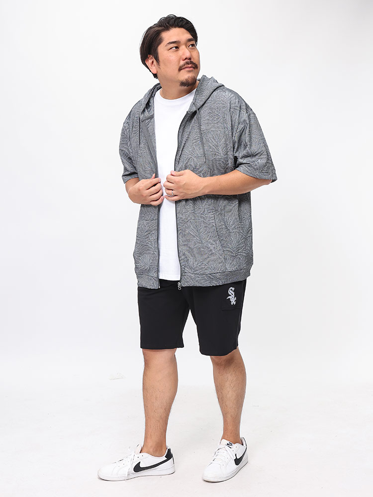 MLB ハーフパンツ メンズ 大きいサイズ ワンポイント刺繍 ポケット付き