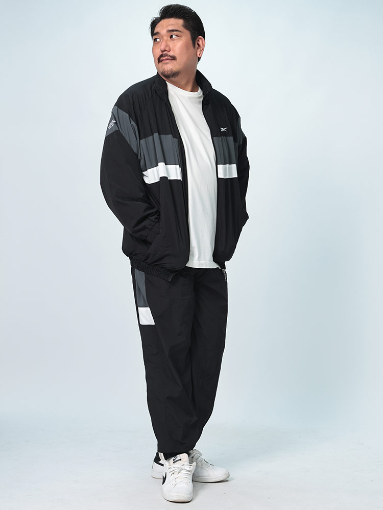 reebok Track Jacket Jersey LL Black Side Line One Point Logo