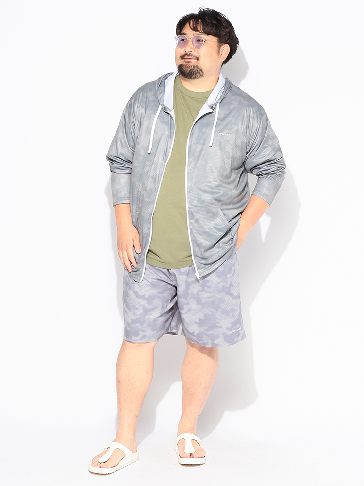 大きいサイズメンズ洋服のサカゼン ボトムス 水着 ハーフパンツ 海パン 海 プール ビーチ 春 夏 CONVERSE（コンバース） 