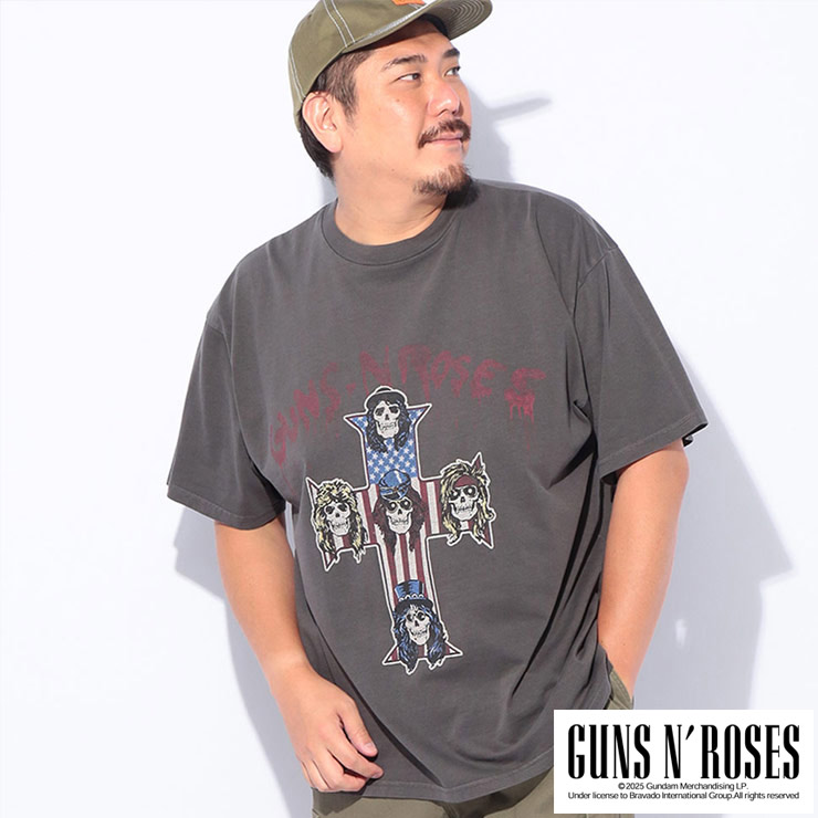 Tシャツ 半袖 メンズ 大きいサイズ GUNS N' ROSES ロゴプリントTシャツ