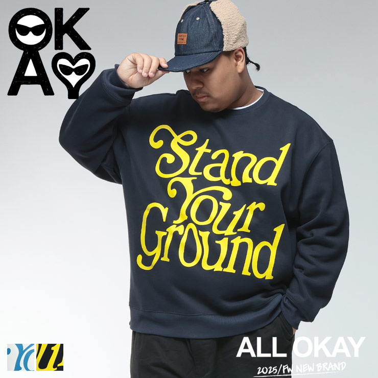 オールオーケー スウェット メンズ 大きいサイズ トレーナー 1XL 2XL