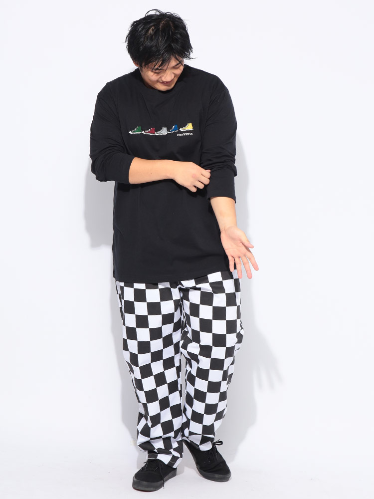 大きいサイズメンズ洋服のサカゼン ボトムス パンツ ロング チェック ストライプ B＆T CLUB（ビーアンドティークラブ） 