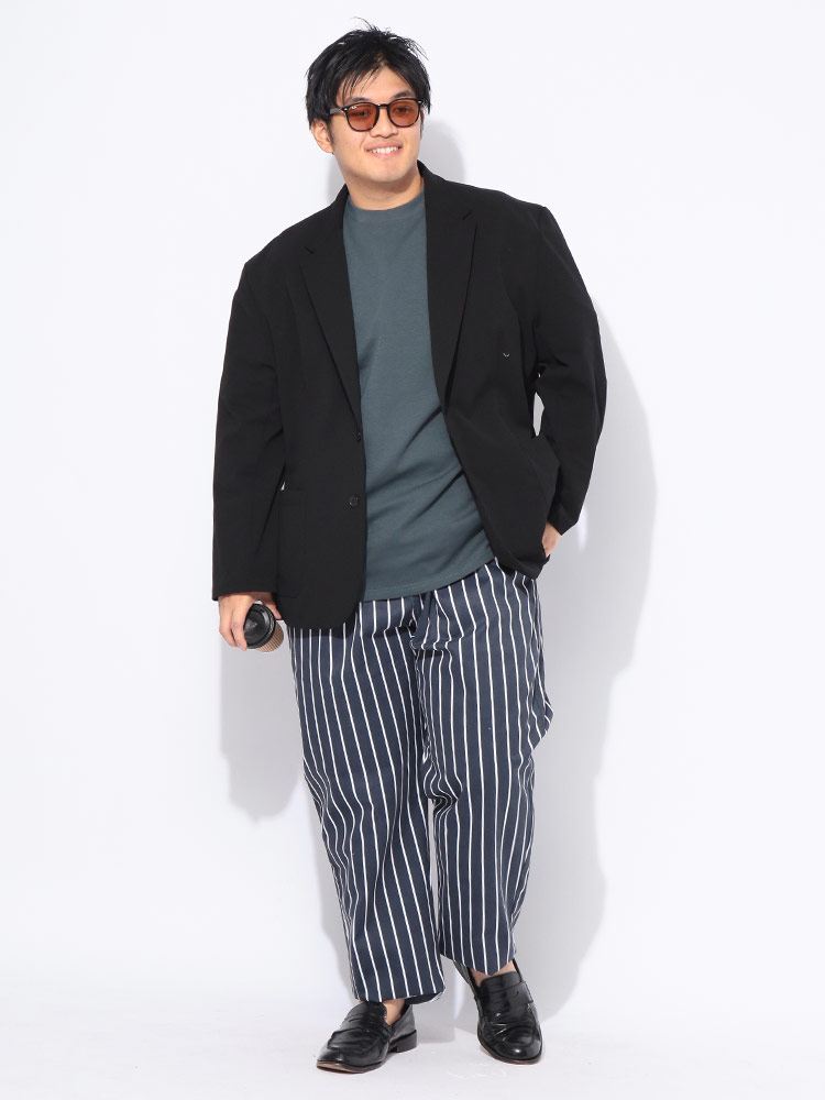 大きいサイズメンズ洋服のサカゼン ボトムス パンツ ロング チェック ストライプ B＆T CLUB（ビーアンドティークラブ） 
