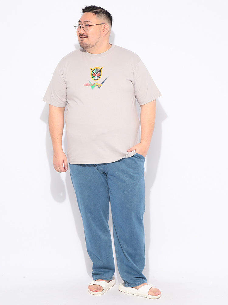 Tシャツ 半袖 メンズ 大きいサイズ 仮面ライダー ダブル クルーネック