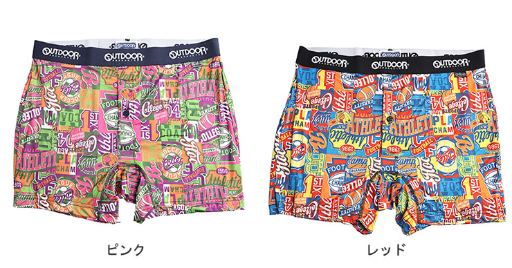サイズL大人気outdoorシックな大人プリント柄違いボクサーブリーフ2枚 大きいサイズ メンズ OUTDOOR PRODUCTS (アウトドアプロダクツ
