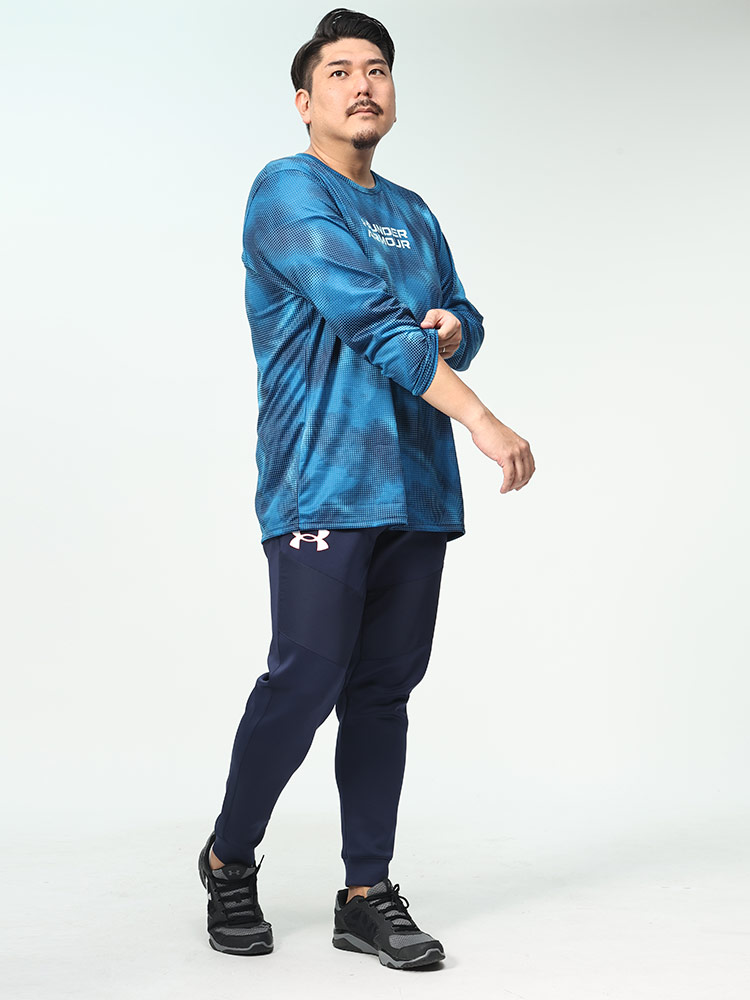秋冬 UNDER ARMUR ジャージ ロングパンツ プリント 大きめ UNDER ARMOUR ジャージ ロングパンツ メンズ アンダーアーマー