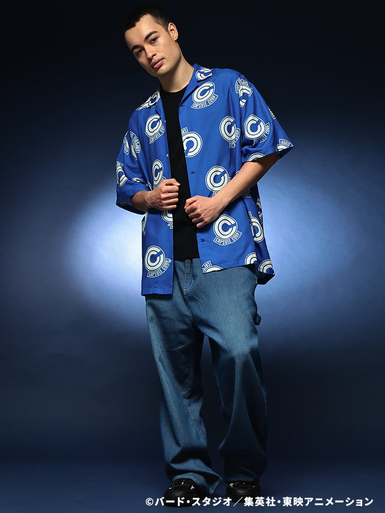 大きいサイズメンズ洋服のサカゼン トップス シャツ オープンシャツ 柄シャツ コラボ アニメ 大きいサイズ メンズ 春 夏 DRAGON BALL（ドラゴンボール） 