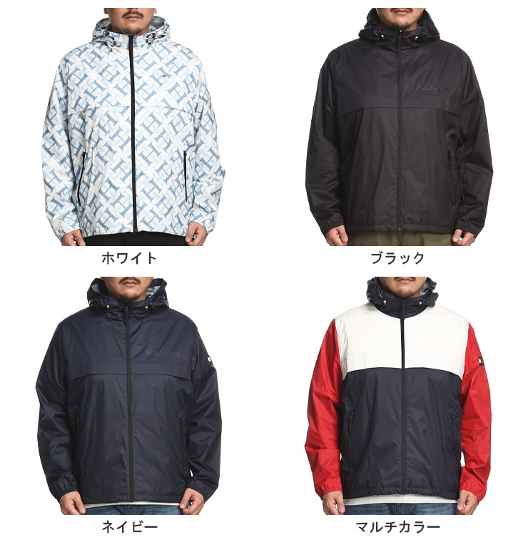 新品　トミーフィルフィガー　ウインドブルゾン　ネイビー　Lサイズ オールシーズン TOMMY HILFIGER トミーヒルフィガー 撥水 ジップジャケット