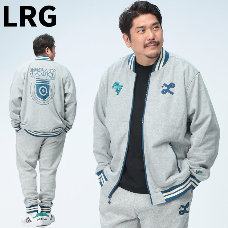 【極美品】キス ボンバージャケット ブルー XLサイズ メンズ LRG ボンバージャケット メンズ 大きいサイズ スウェット バックロゴ